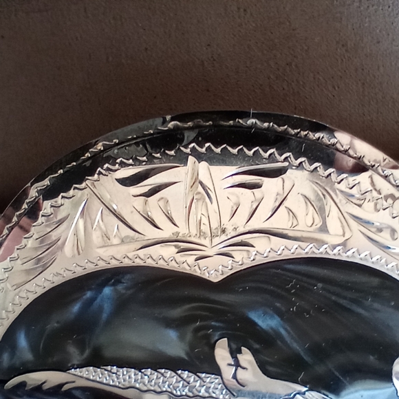 Flying Eagle Belt Buckle Silver/Blue/Black - Picture 4 of 5